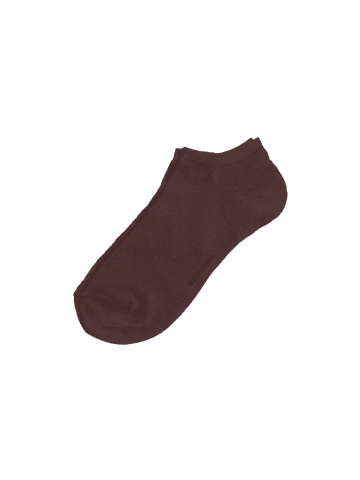 Essential Ankle Socks 3-pack in Rot aus weichem Baumwoll-Feinstrick mit geripptem Bündchen in der Seitenansicht. - Image 2
