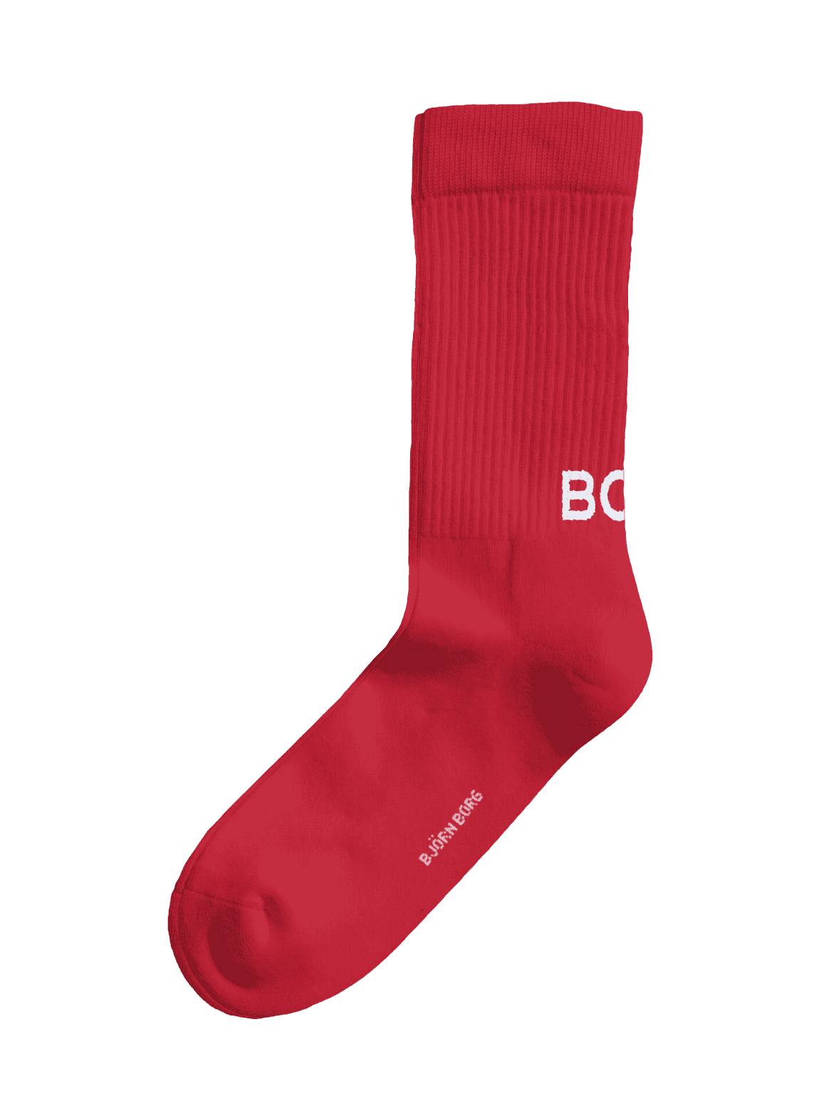 Red Classic Polyamide Crew Socks 3-pack featuring a ribbed cuff and white Borg logo, designed for training performance. - Image 3