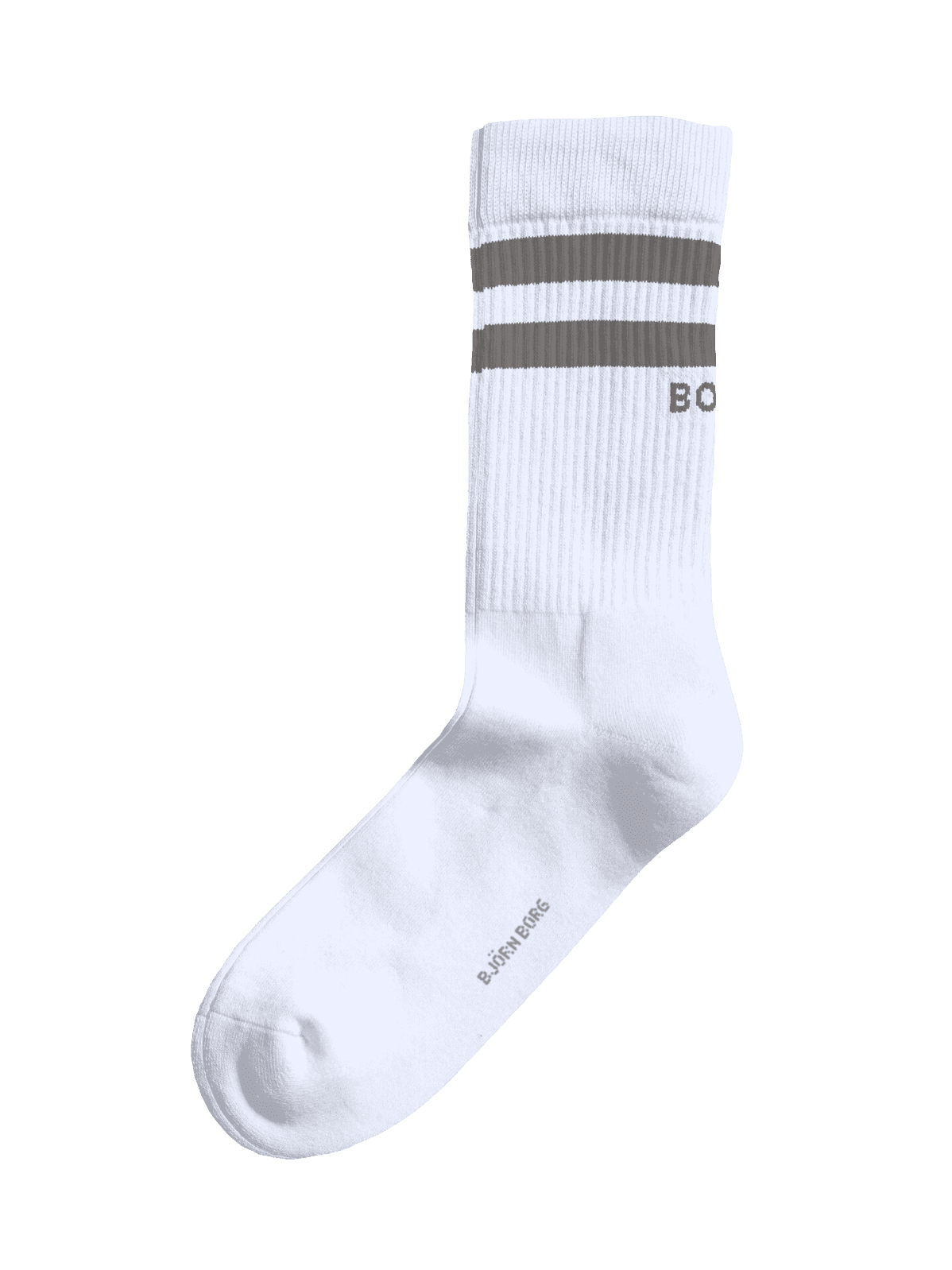 Classic Crew Socks 3-pack in white and red with sporty stripes, a red BORG logo, and a ribbed cuff for a secure fit. - Image 4