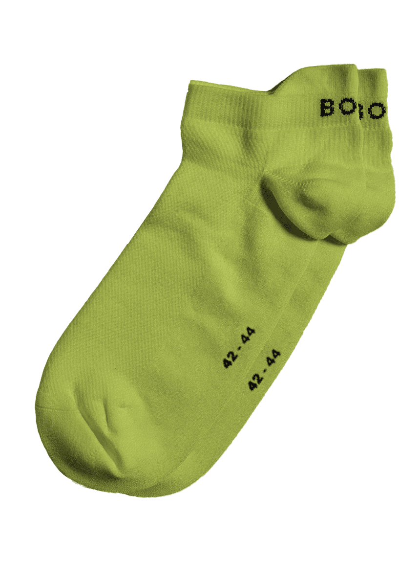 Sports Ankle Socks 2-pack i grönt för träning med en svart BORG-logotyp och ventilerande mesh för prestation. - Image 2