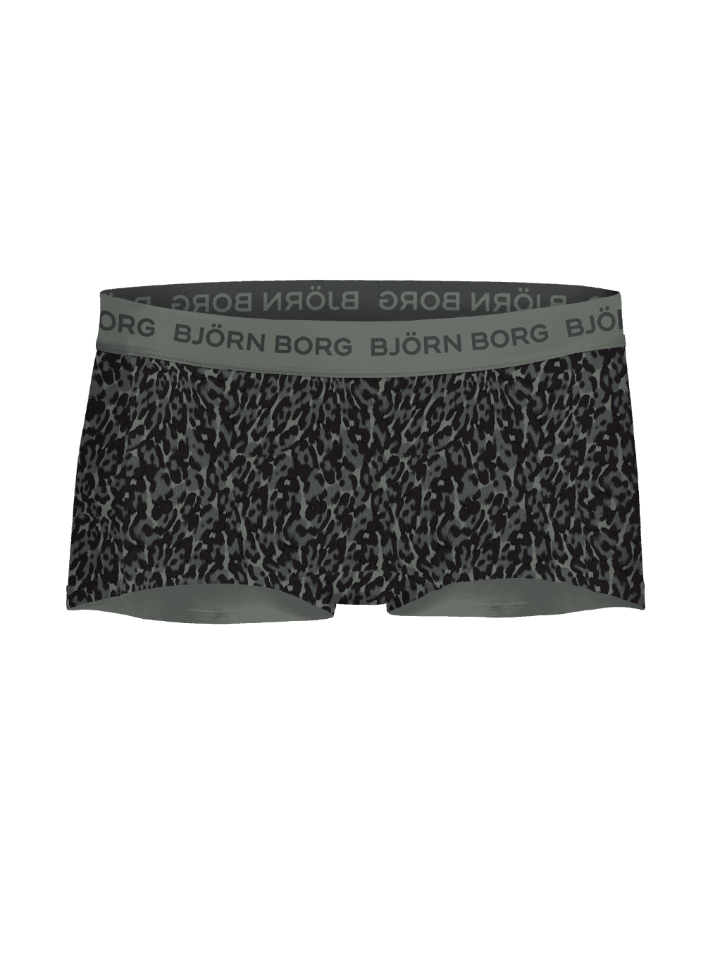 Cotton Stretch Boxer Shorts 3-pack for kids featuring a grey animal print and logo waistband. - Image 3