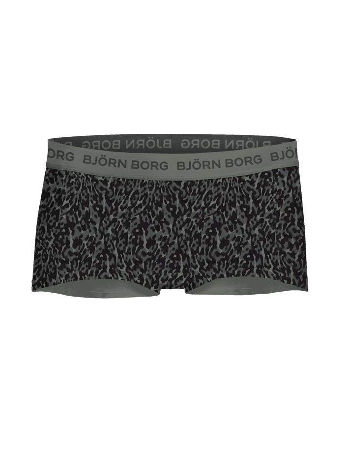 Cotton Stretch Boxer Shorts 3-pack voor kids in grijs met dierenprint en donkergrijs logo, getoond in vooraanzicht. - Image 3