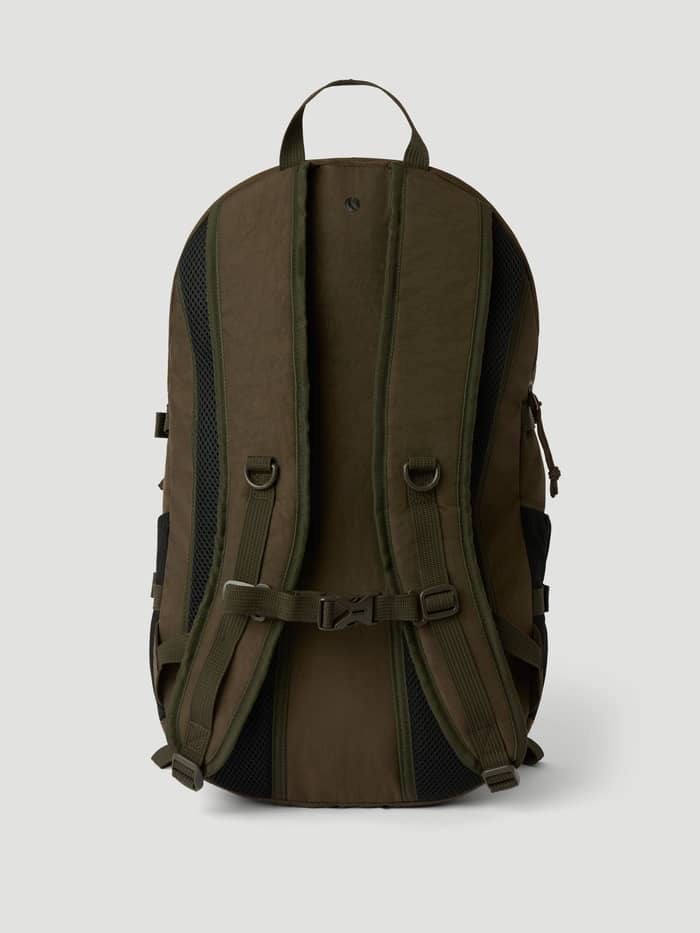 Rear view of the durable Falcon (Brown) Borg Explorer Backpack 28L with a padded backpanel and adjustable training straps. - Image 2