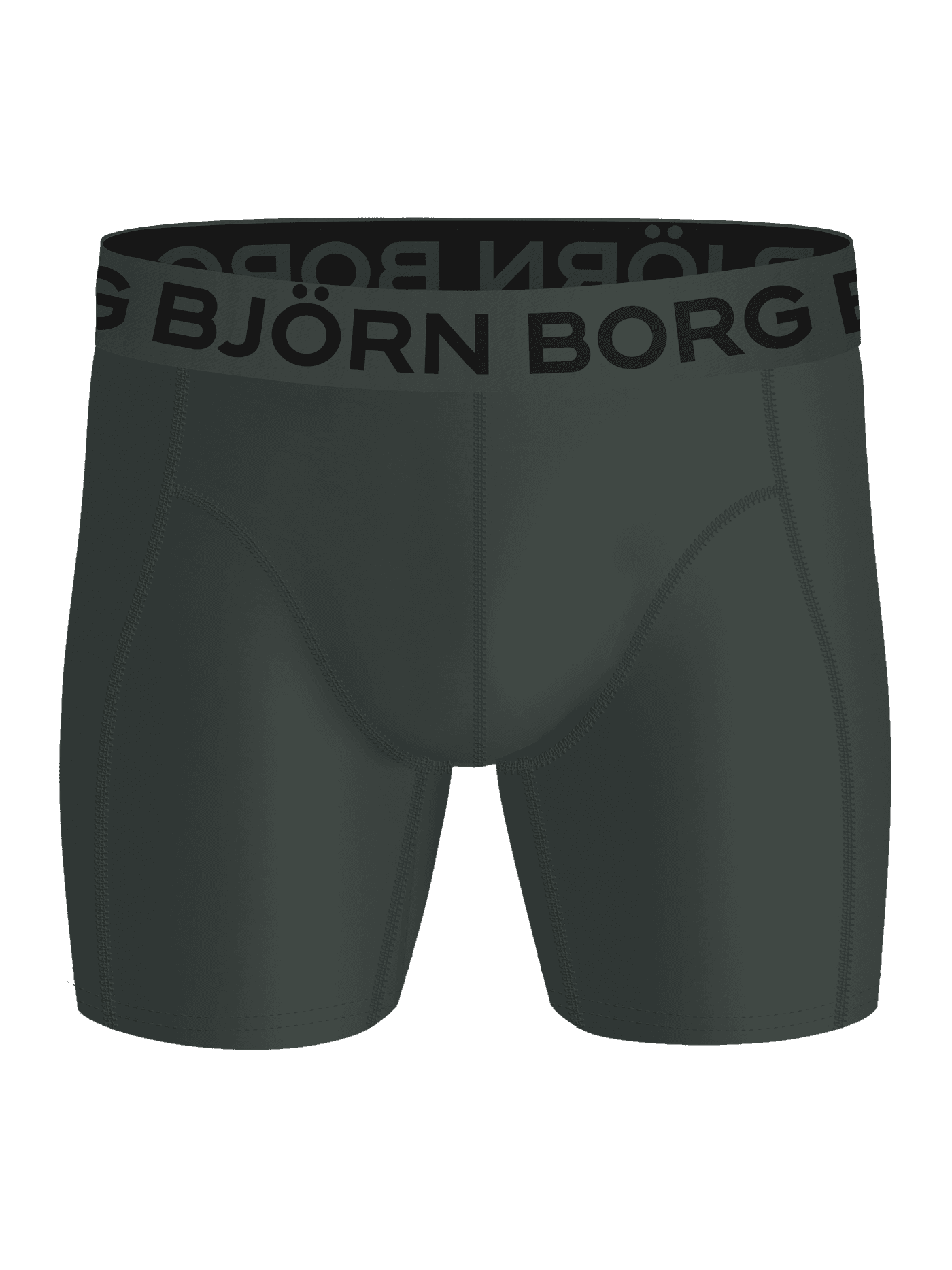 Front view of the green Sports Lightweight Boxers 2-pack with a black logo, performance boxer briefs for kids' training. - Image 4