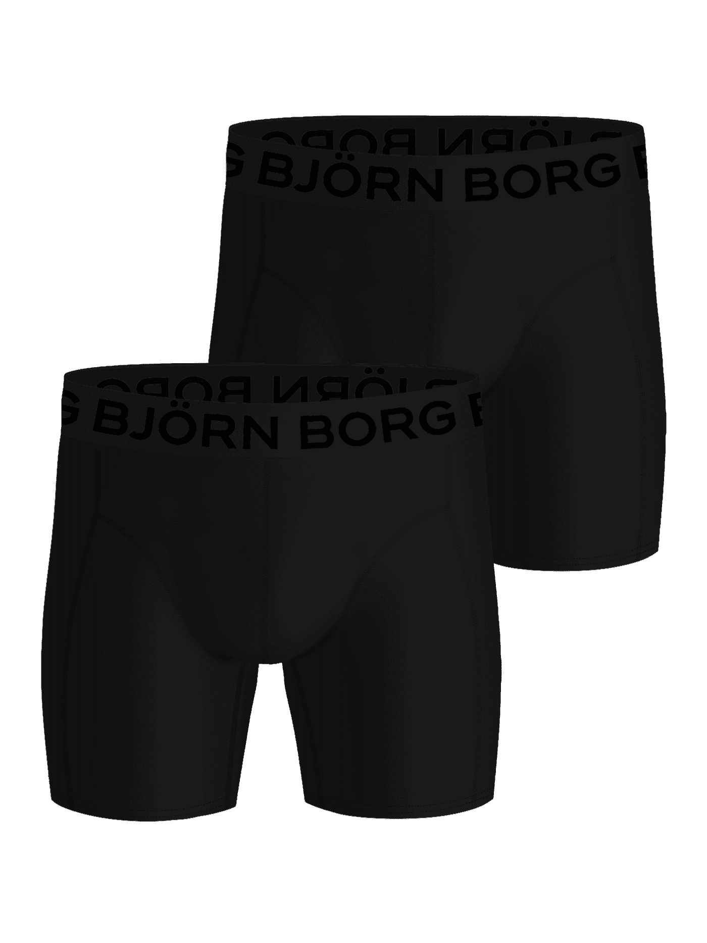 The Björn Borg Sports Lightweight Boxers 2-pack in black for kids, with a black logo and microfiber for training performance. - Image 1