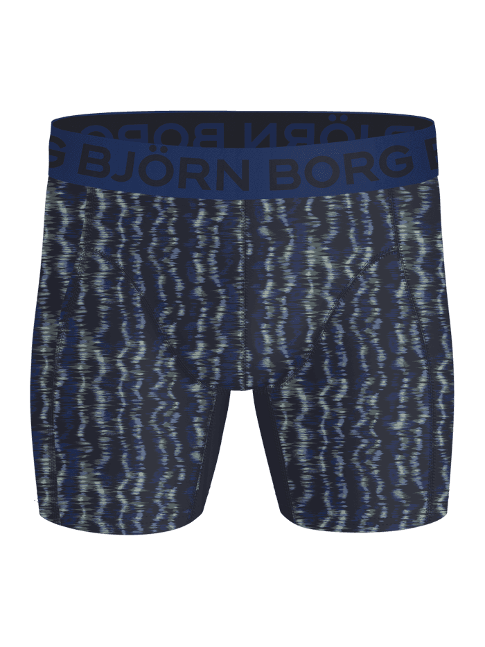 Sports Lightweight Boxers 2-pack voor kids voor training met groene en blauwe print en blauwe logotailleband, vooraanzicht. - Image 2