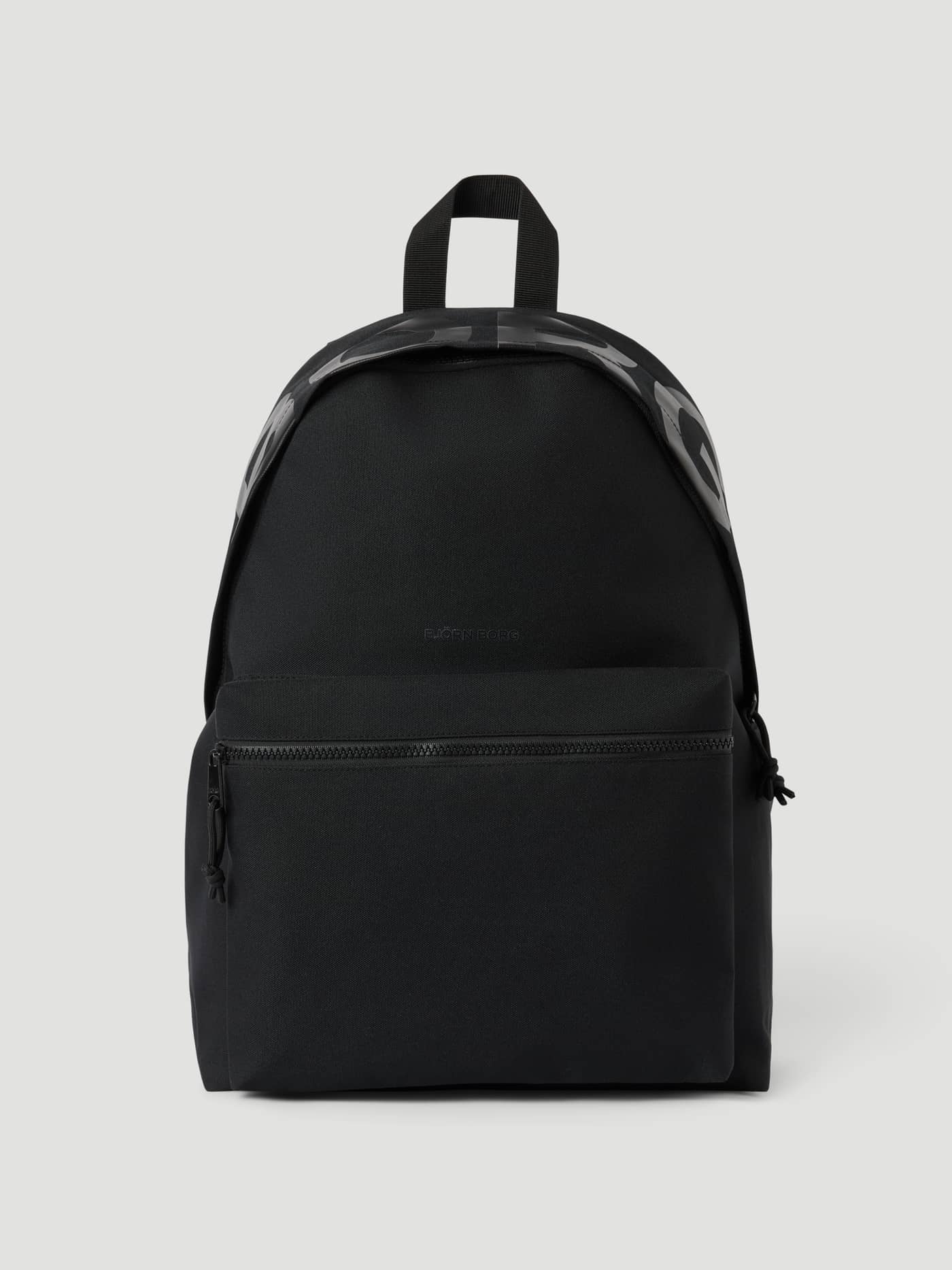 Borg Logo Backpack 19L in Black Beauty (Black) featuring a front zip pocket and a grey logo print, ideal for training. - Image 1
