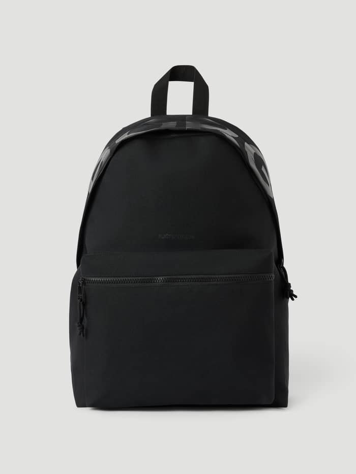 Borg Logo Backpack 19L in Black Beauty (Black) featuring a front zip pocket and a grey logo print, ideal for training.