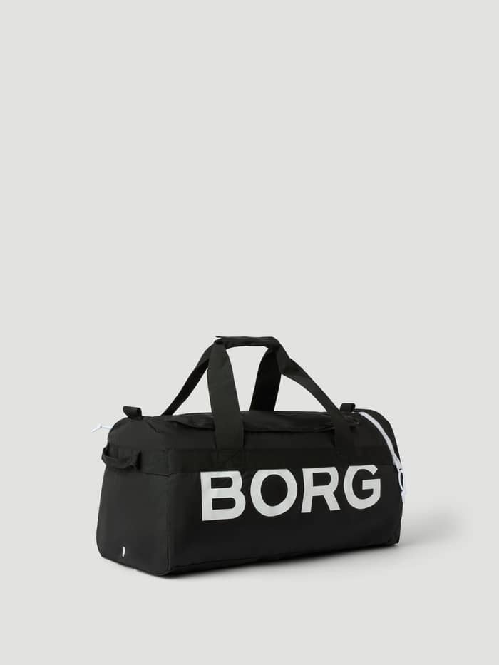 Borg Logo Sports Bag 42L in Black Beauty (Black) featuring a bold white logo and durable material for training.