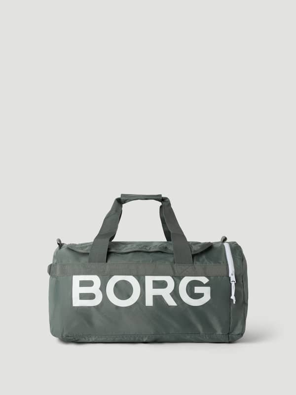 Borg Logo Sports Bag 42L in Balsam Green (Green) with a white logo, crafted from recycled polyester for training.