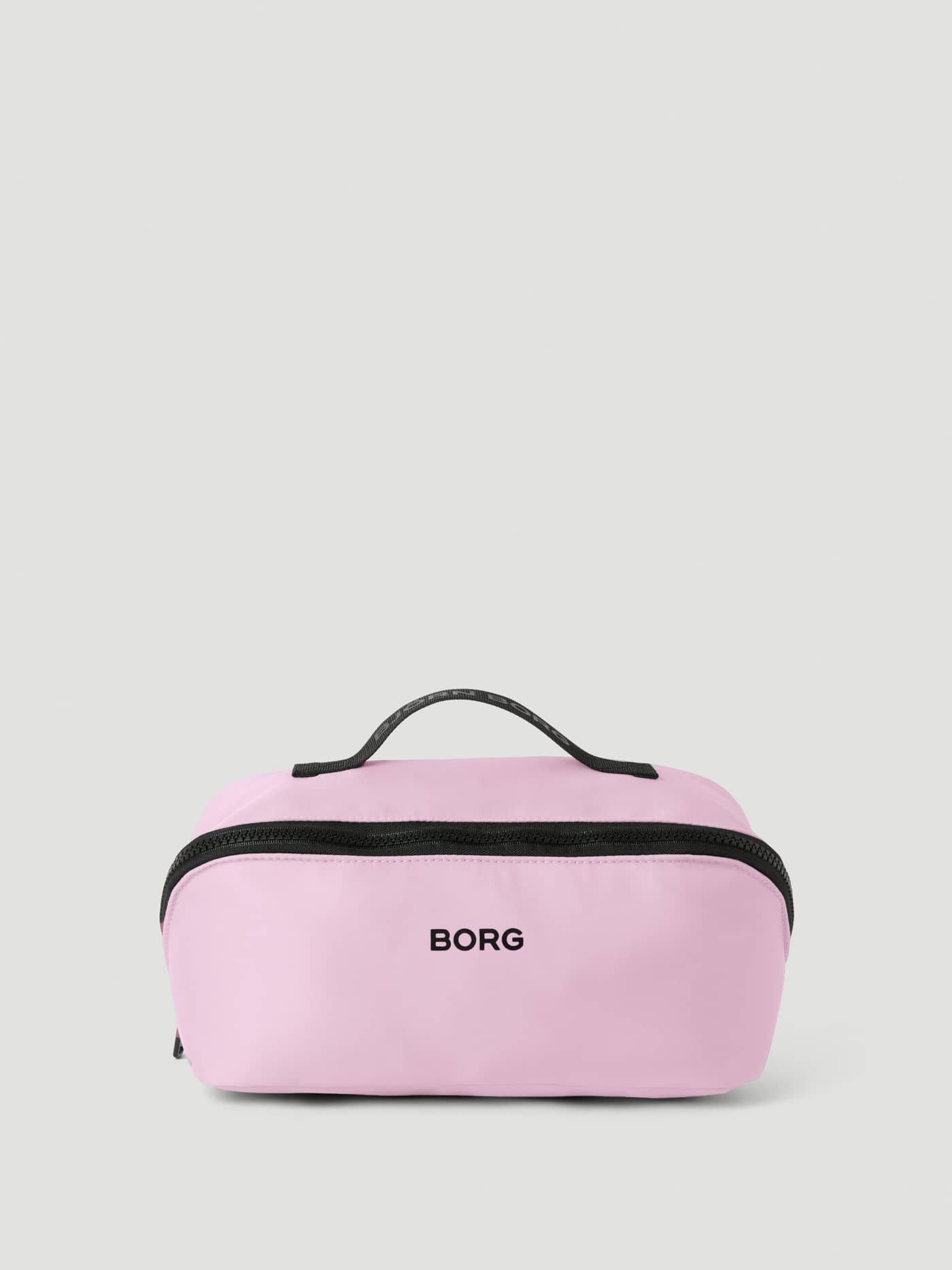 Borg Classic Wash Bag in Pink Lady (Pink) for training, featuring a black logo and functional top handle. - Image 1