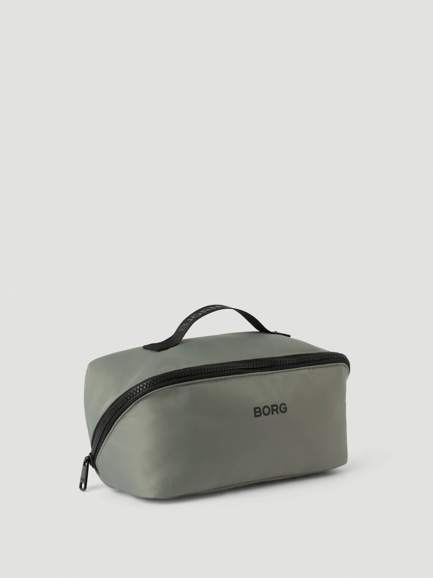 Borg Classic Wash Bag in Agave Green (Green) for training, featuring a top handle and black logo on durable polyester. - Image 2