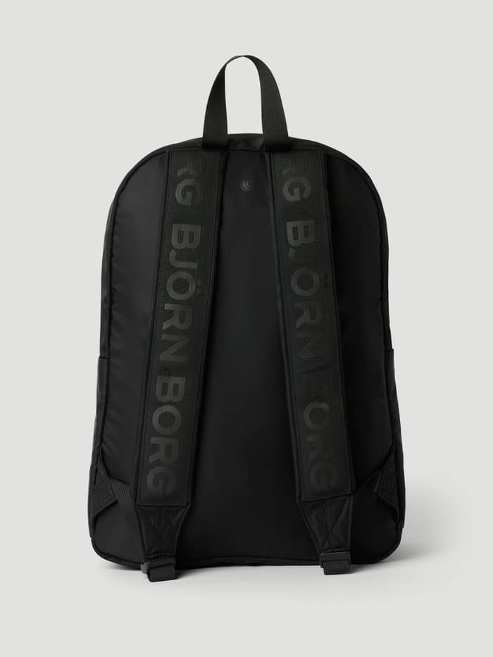 Back view of the Borg Classic Backpack 19L in Black Beauty (Black) with tonal black logo straps for training. - Image 2