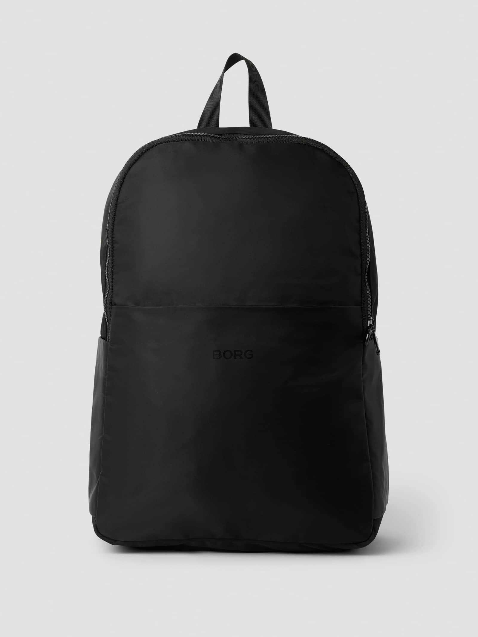 Front view of the Borg Classic Backpack 19L in Black Beauty (Black) for training, featuring a tonal black logo. - Image 1