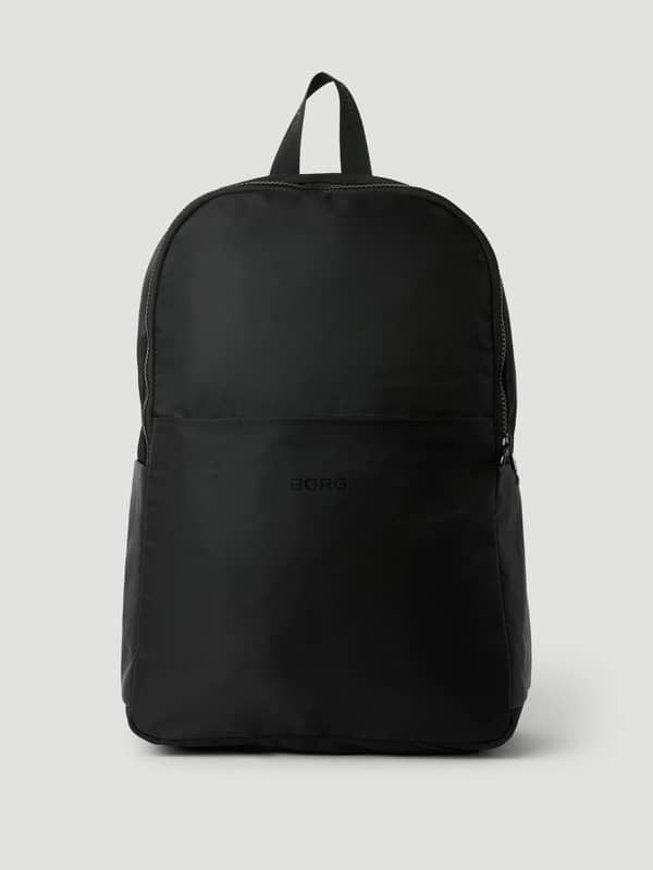 Front view of the Borg Classic Backpack 19L in Black Beauty (Black) for training, featuring a tonal black logo.