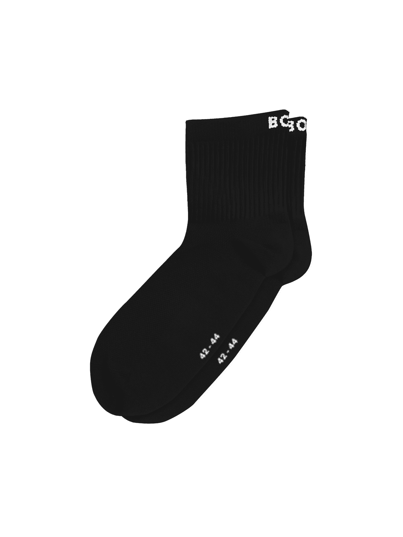 Black Sports Mid Ankle Socks 3-pack with a breathable mesh upper and a white BORG logo, ideal for training performance. - Image 2