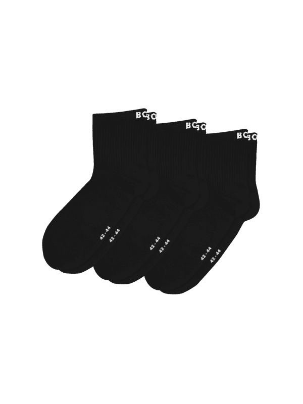 Björn Borg Sports Mid Ankle Socks 3-pack in zwart microvezel met een wit logo en mesh voor performance training.