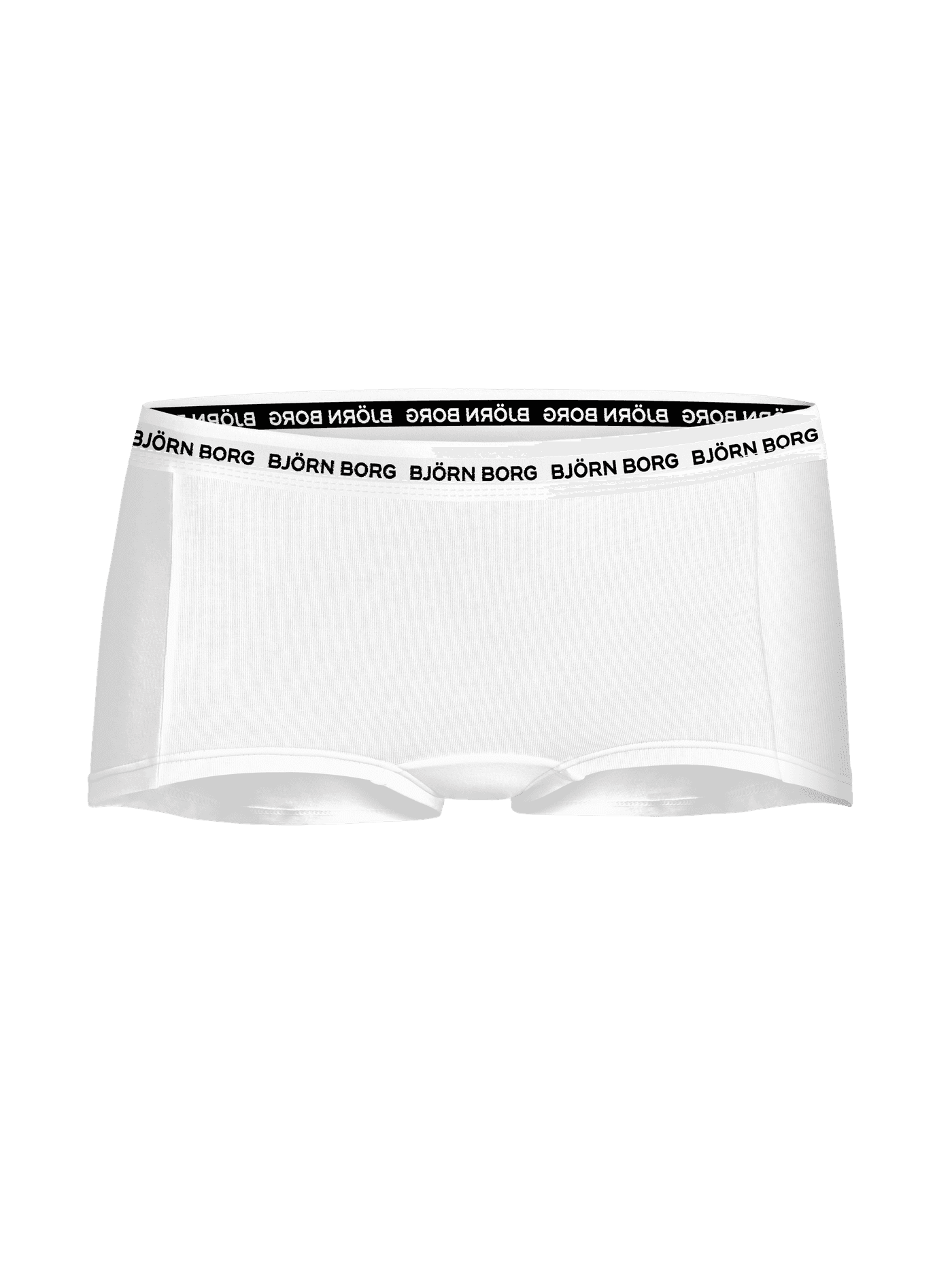 Cotton Stretch Logo Boxer Shorts 3-pack pour enfant blanc en coton extensible avec logo noir sur la taille élastique. - Image 4