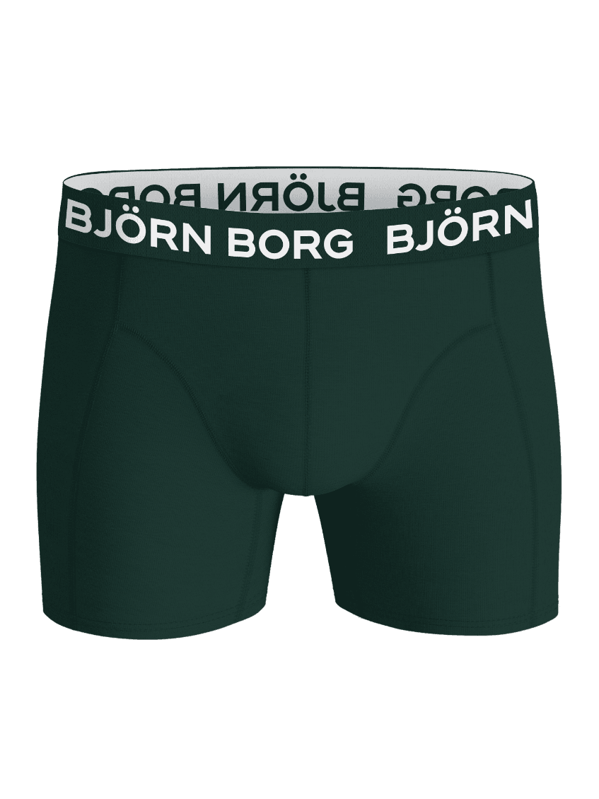 Cotton Stretch 56 Boxers 3-pack i grönt med en vit logotyp på resåren och tillverkade i mjuk bomullsstretch. - Image 5