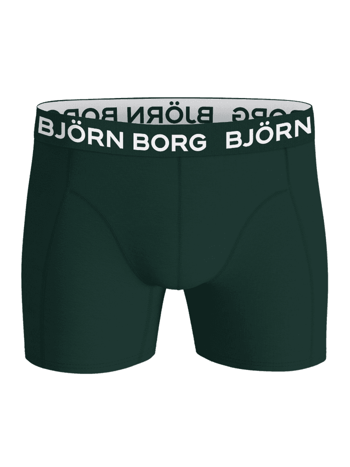 Cotton Stretch 56 Boxers 3-pack in green featuring a white logo elastic waistband and soft cotton stretch. - Image 5