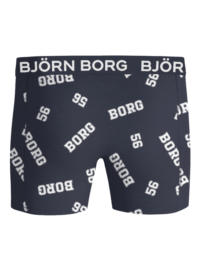 Cotton Stretch 56 Boxers 3-pack in navy, these boxer briefs feature an all-over white BORG 56 print and white logo waistband. - Image 3