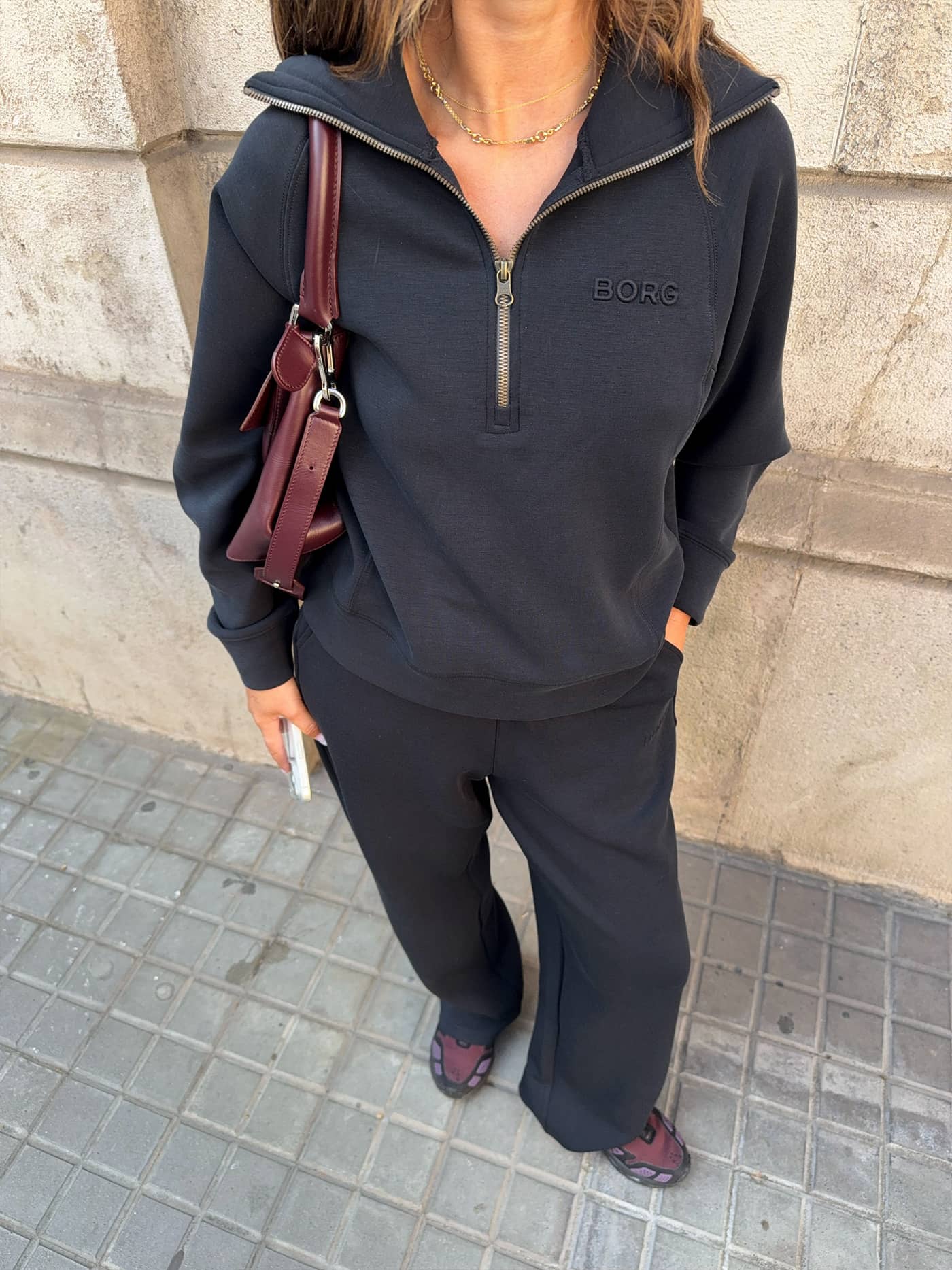 Studio Soft Halfzip Sweatshirt en Night sky (Marino) de corte holgado para un look de tenis elegante y moderno. - Image 5