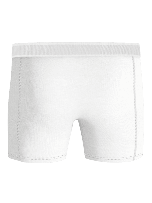 Organic Cotton Stretch Boxers 2-pack i Hvid i blød organisk bomuld set bagfra for stil og funktion. - Image 3