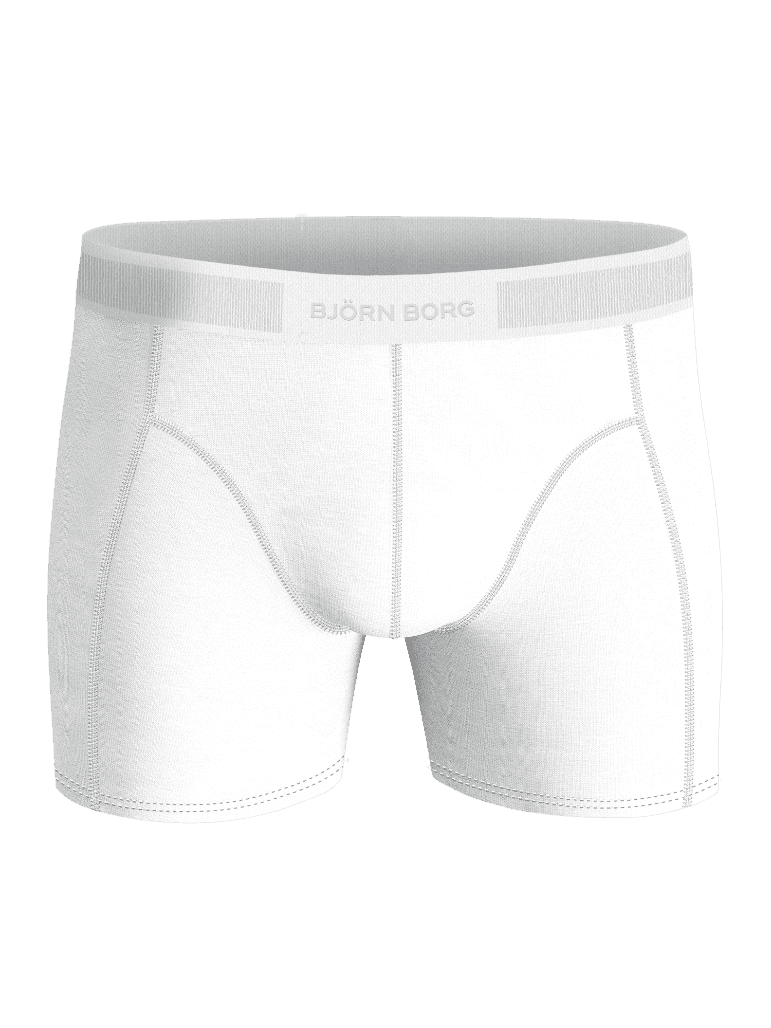 Organic Cotton Stretch Boxers 2-pack i Hvid set forfra med mellemhøj talje og tonal logoelastik. - Image 2