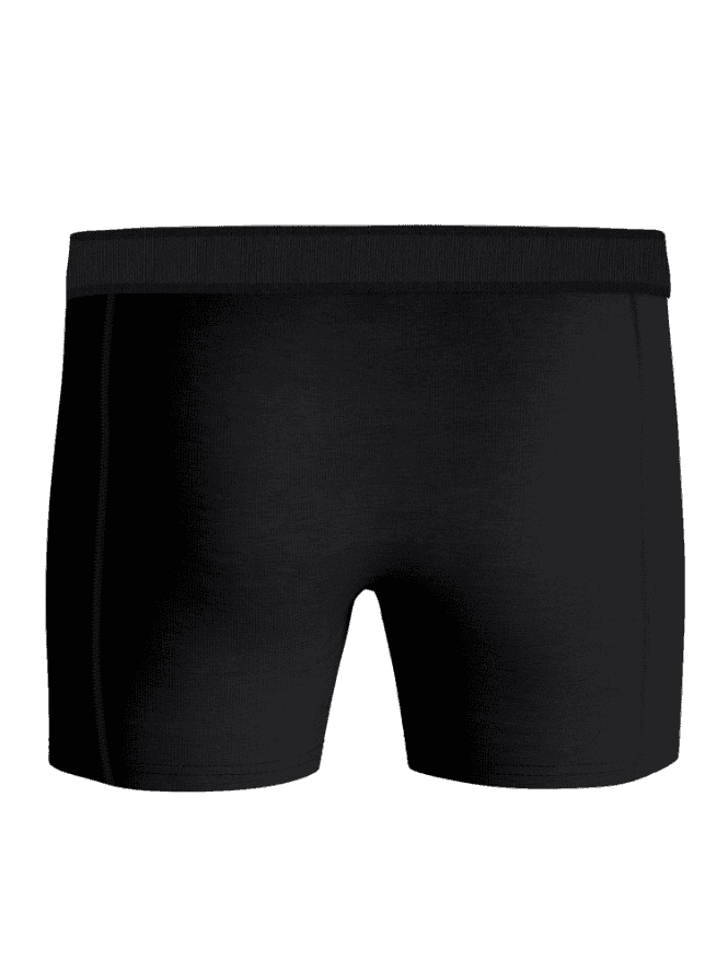 Vorderansicht der schwarzen Björn Borg Organic Cotton Stretch Boxers 3-pack für Herren mit mittelhohem Bund und Logo-Bund. - Image 3