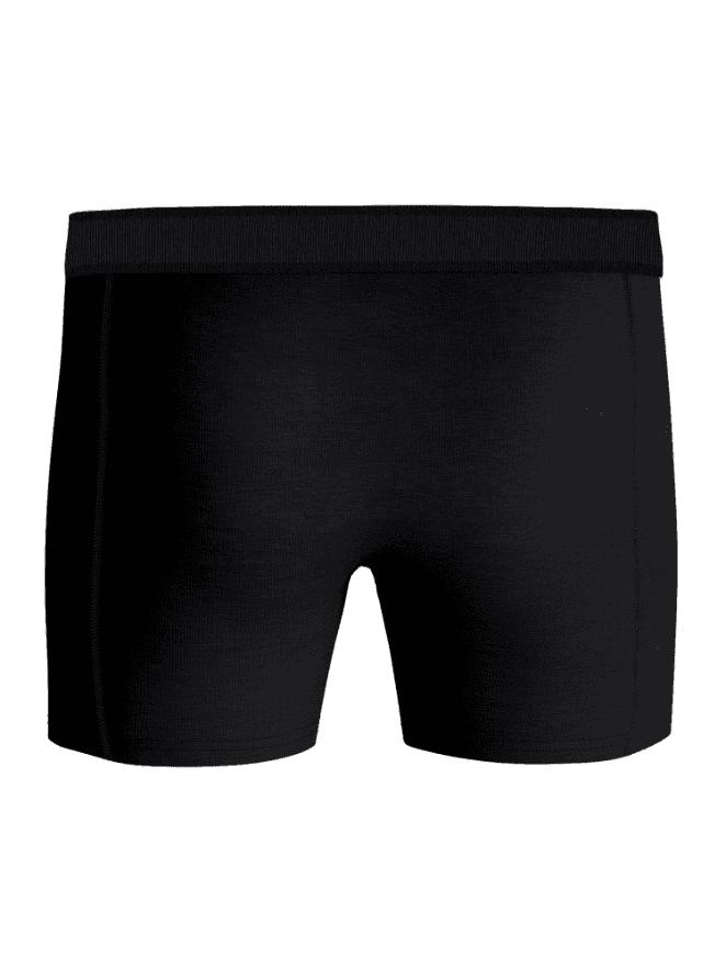 Vorderansicht der Organic Cotton Stretch Boxers 3-pack in Schwarz mit mittlerer Leibhöhe und weichem Logobund. - Image 3