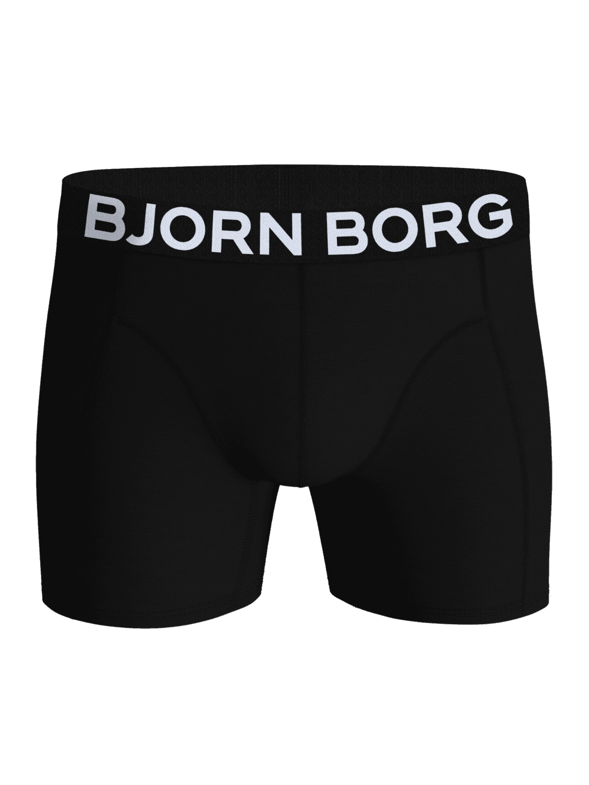 Organic Cotton Stretch Boxers 3-pack featuring black solid boxer briefs with a white logo on the waistband. - Image 2