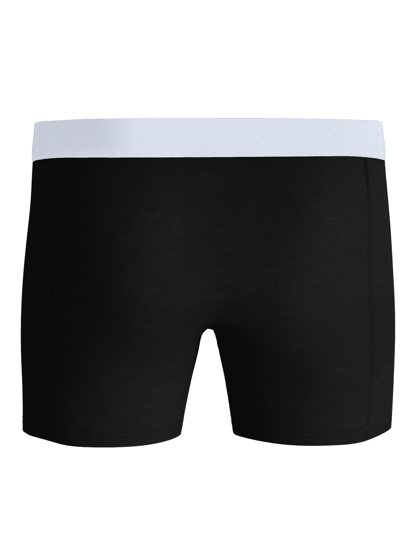 Organic Cotton Stretch Boxers 3-pack in Black seen from the back, designed as soft boxer briefs with a white waistband. - Image 4