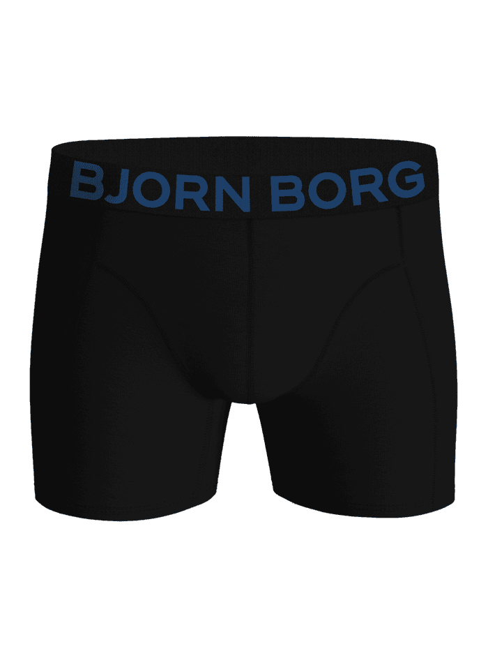 Organic Cotton Stretch Boxers 3-pack in Black boxer briefs featuring a blue Björn Borg logo on the waistband. - Image 4