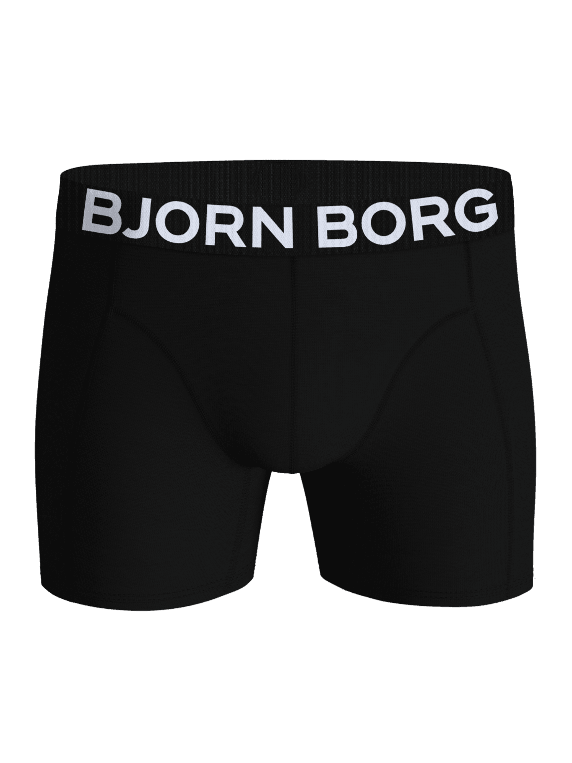 Front view of the black (black) Organic Cotton Stretch Boxers 3-pack, functional boxer briefs with a white logo waistband. - Image 2