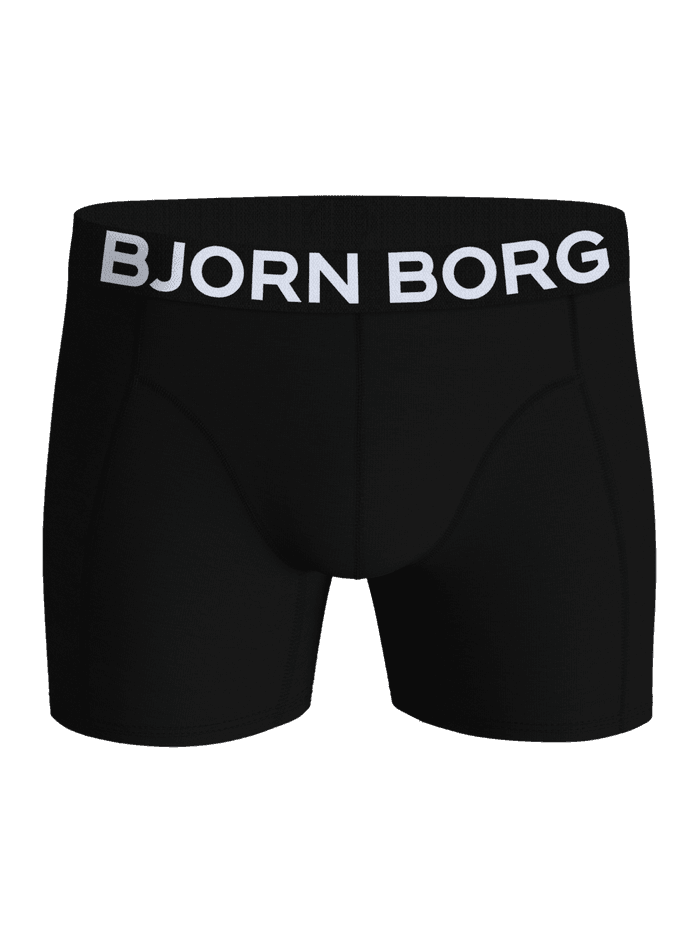 Organic Cotton Stretch Boxers 3-pack i Black (Sort) set forfra, funktionelle boxershorts med hvid logolinning. - Image 2