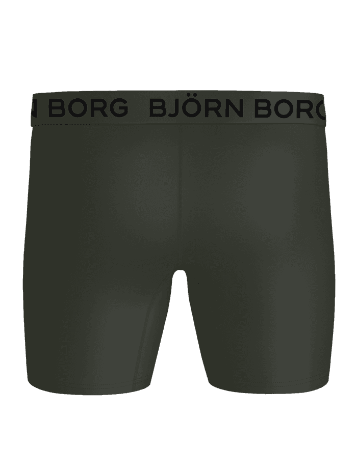 Sports Microfiber Boxers 5-pack i Grøn set bagfra med et sort logo på taljen til træning. - Image 3