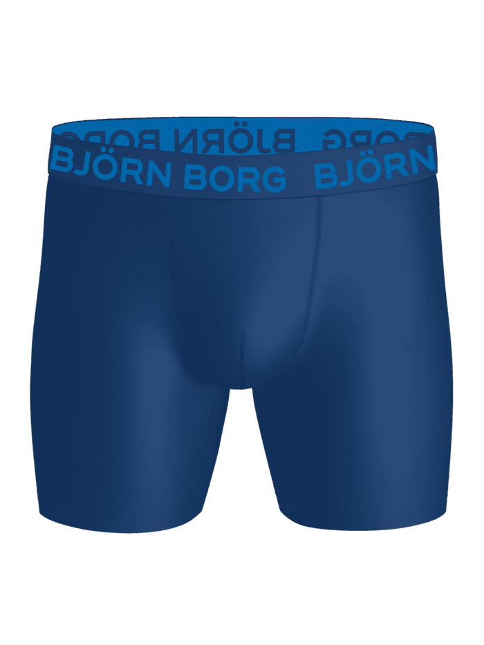 Sports Microfiber Boxers 5-pack i navy med blåt logo og hurtigtørrende microfiber til træning og performance. - Image 2