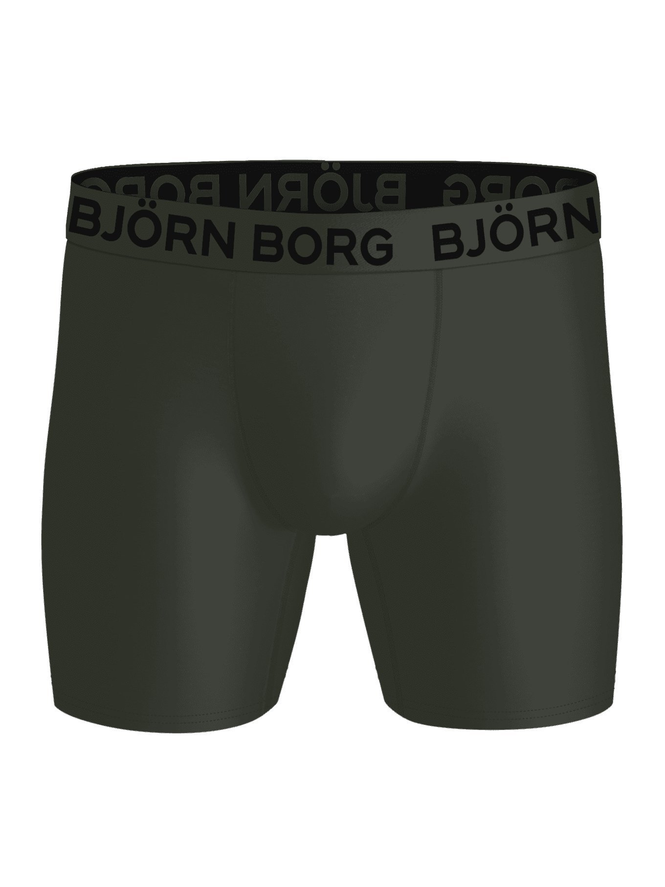 Green Sports Microfiber Boxers 5-pack training boxer briefs featuring a black Björn Borg logo waistband. - Image 2
