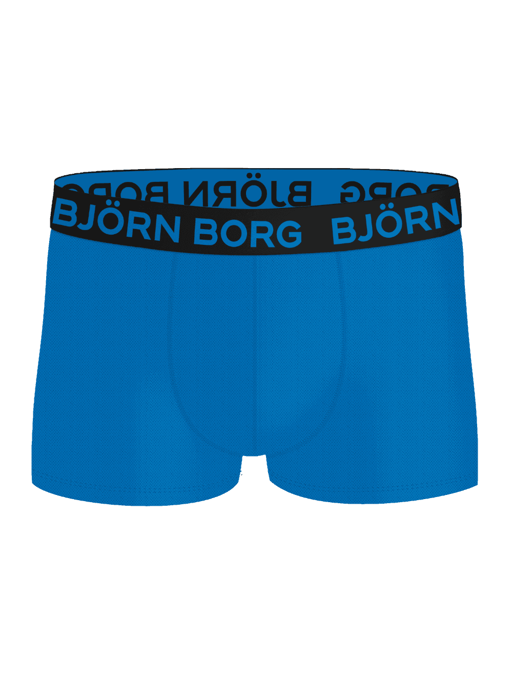 Front view of the blue Björn Borg Sports Mesh Trunks 2-pack for men's training, with breathable mesh and a blue logo. - Image 2