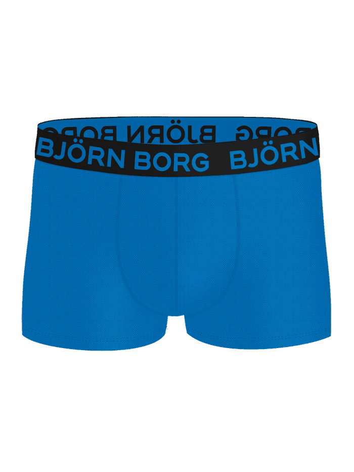 Sports Mesh Trunks 2-pack i blå set forfra til mænds træning med åndbart mesh og et blåt logo. - Image 2