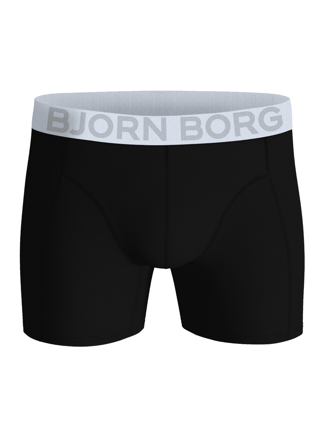 Vista frontal del Organic Cotton Stretch Boxers 3-pack en negro, bóxers funcionales de tiro medio con logo gris. - Image 2