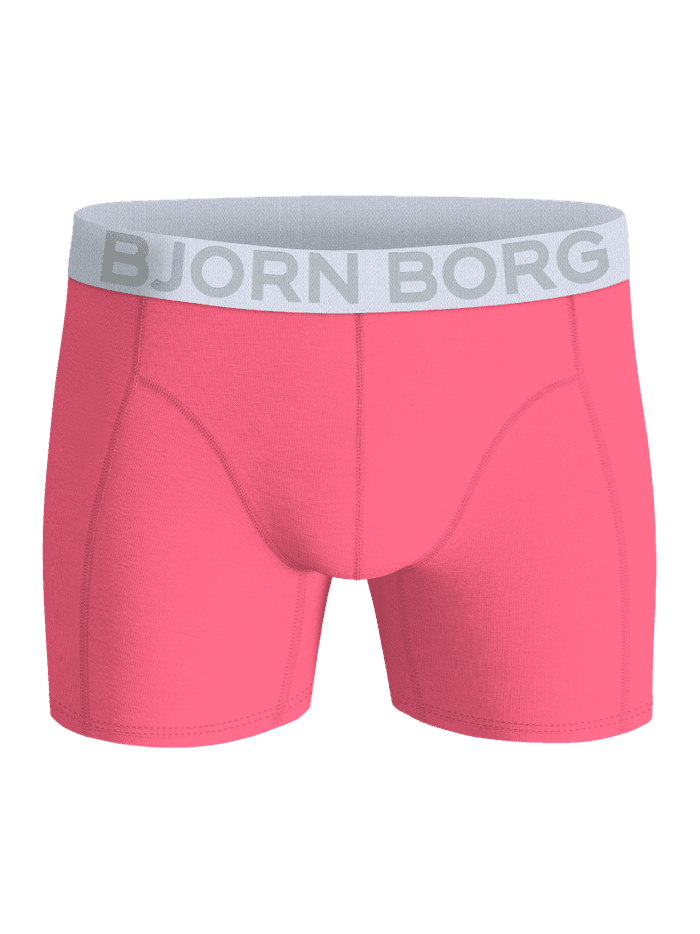 Organic Cotton Stretch Boxers 3-pack i Pink set forfra med et gråt Björn Borg-logo i blød økologisk bomuld. - Image 4