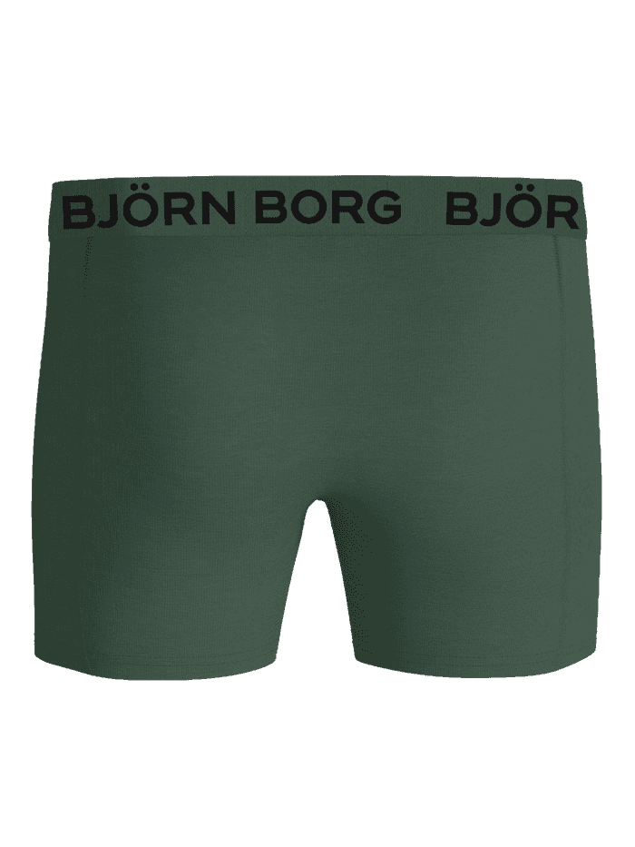 Bamboo Cotton Blend Boxers 3-pack i Grøn til mænd set forfra i blød bambus-bomuldsblanding med sort logo i taljen. - Image 3