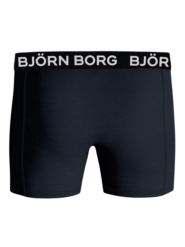 Bamboo Cotton Blend Boxers 3-pack in navy, featuring a soft functional fit and a white Björn Borg logo on the waistband. - Image 3