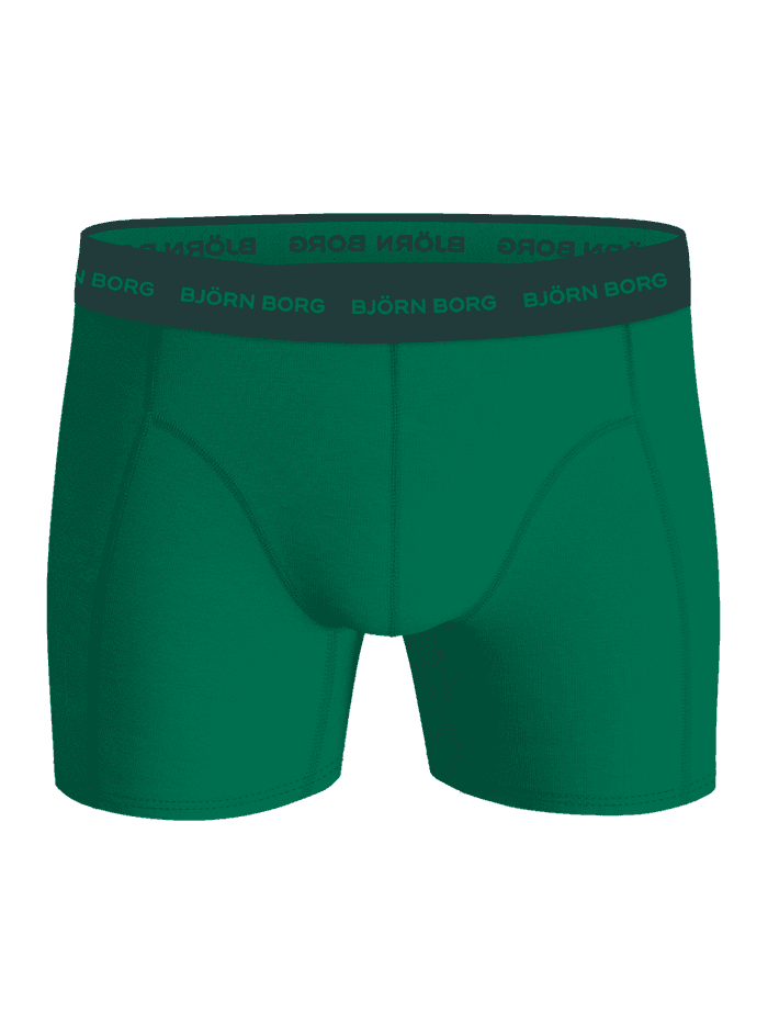 Cotton Stretch Boxers 7-pack til mænd i blød grøn bomuldsstretch set forfra med et grønt logotaljebånd. - Image 5