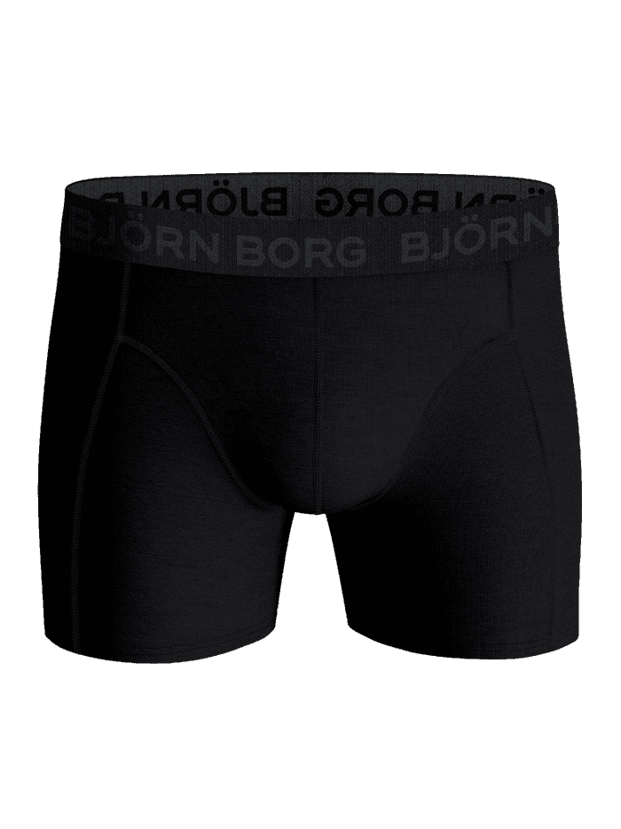 Cotton Stretch Boxers 7-pack i Black (Sort) set forfra med blød bomuldsstretch og grå logo-linning til mænd. - Image 5