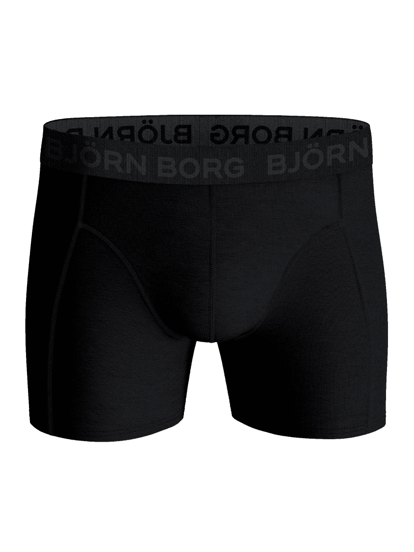 Zwarte Cotton Stretch Boxers 5-pack in vooraanzicht met een functionele pasvorm en logo-tailleband met grijze letters. - Image 7
