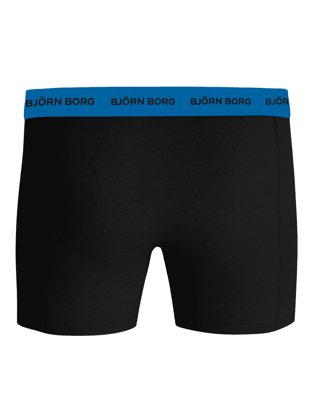 Cotton Stretch Boxers 5-pack in het zwart van stretchkatoen met een blauwe tailleband en zwart Björn Borg-logo. - Image 3