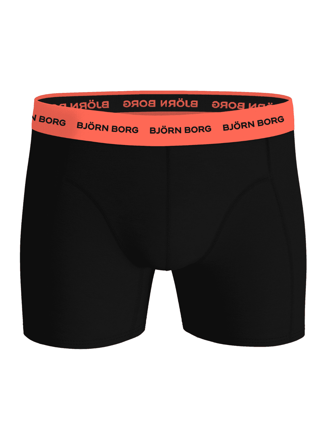 Zwarte Cotton Stretch Boxers 5-pack in vooraanzicht met een koraalkleurige tailleband en zwart logo voor functionele stijl. - Image 5