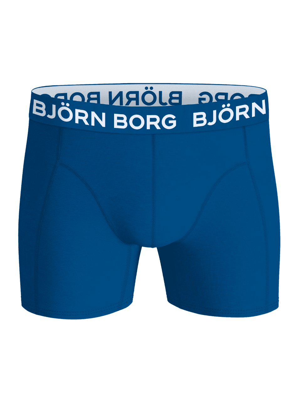 Vista frontal de los Cotton Stretch Boxers 3-pack en azul de algodón suave con logo blanco y ajuste funcional para hombre. - Image 2
